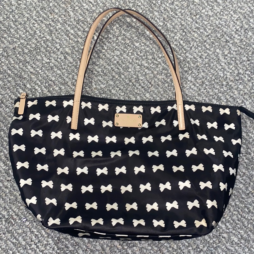 Black and White Kate Spade Bow Bag